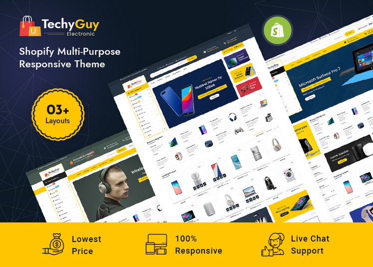 TechyGuy Electronics and Computers Multipurpose Shopify Responsive Theme #204995-1