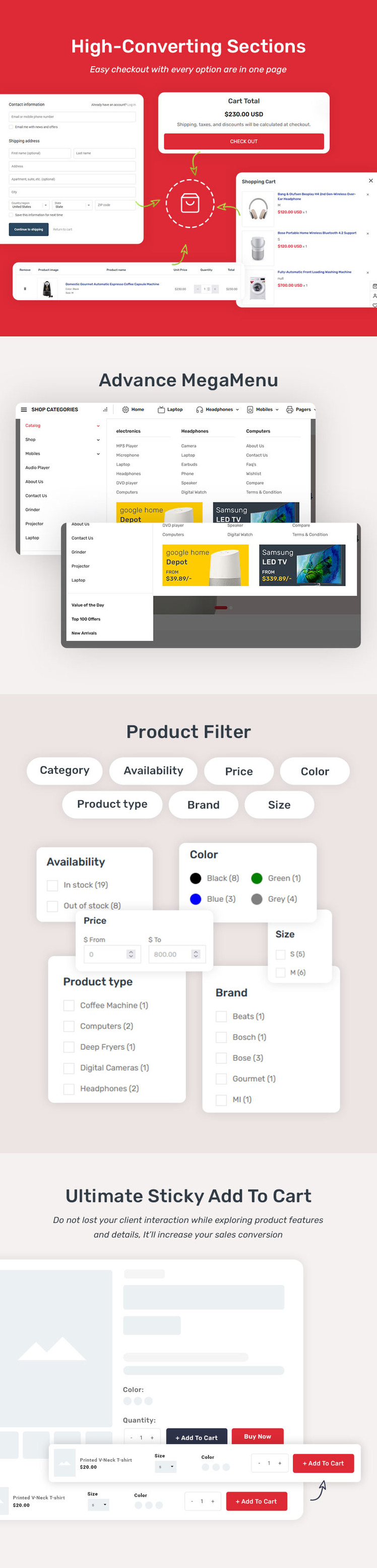 ClickShop Electronic Marketplace Store Shopify OS Responsive Theme #295107-5