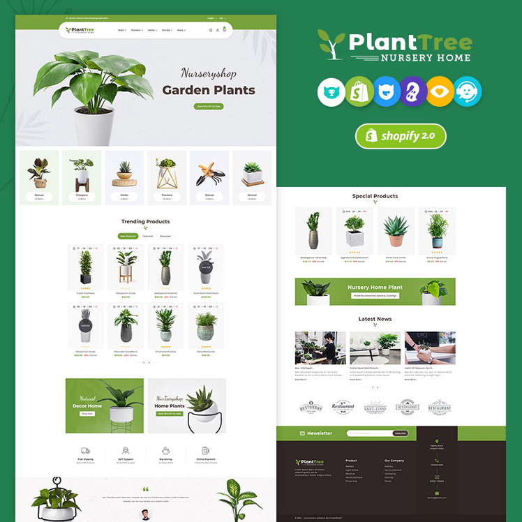 Plant Tree Plants Nursery Houseplants Shopify OS Multipurpose Theme #329809-1