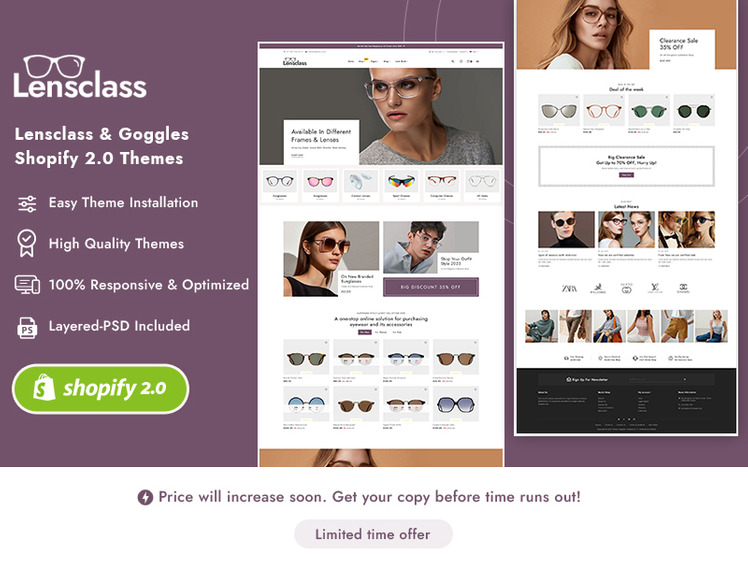 LensClass Shopify Multipurpose Theme for Goggles Sunglass Eyewear #340772-1
