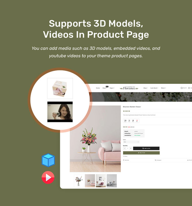 Florance Crafted Shopify Theme For Flowering Blooming Bouquet Flower Art Crafts Stores #375549-14
