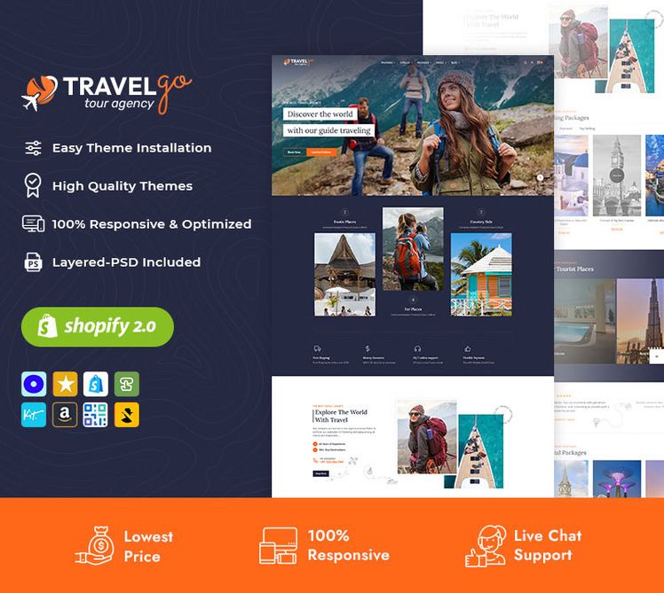 TravelGo A Shopify OS Modern Tour Travel Agency Theme #266690-1