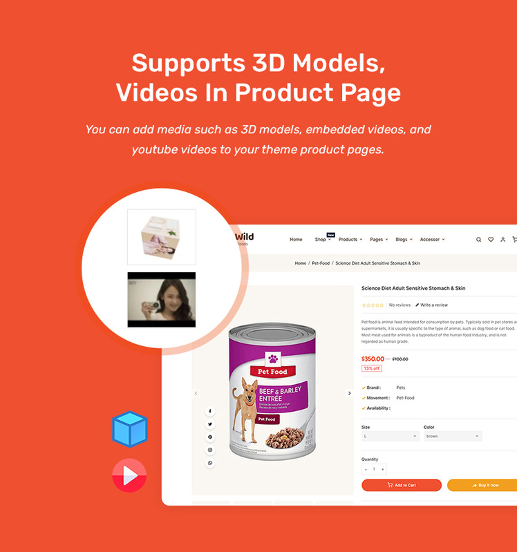 WoofWild Pet Food Accessories Store Shopify OS Multipurpose Responsive Theme #310298-14