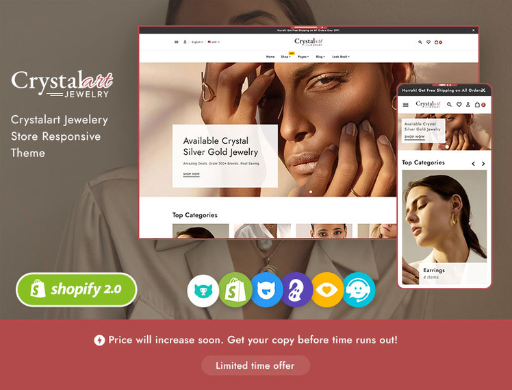 CrystalArt Jewelry Imitation Shopify Responsive Theme #338440-1