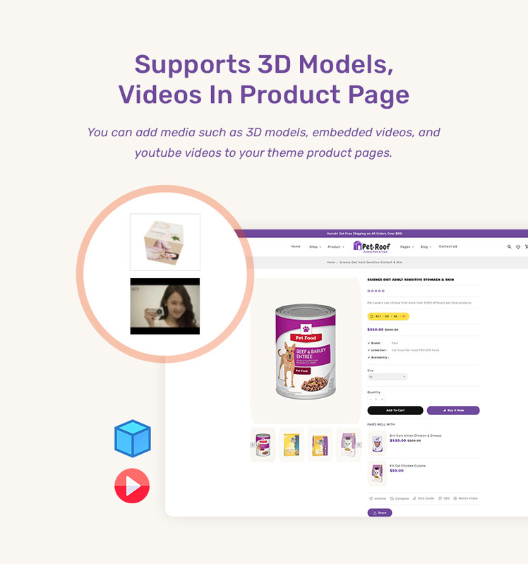 PetRoof Animal Pets Care Shopify Responsive Theme #390611-24