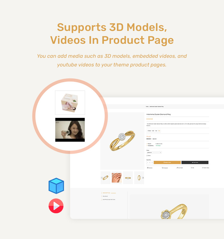 Dazzing Modern Jewelry Store Shopify multipurpose Theme #385250-25