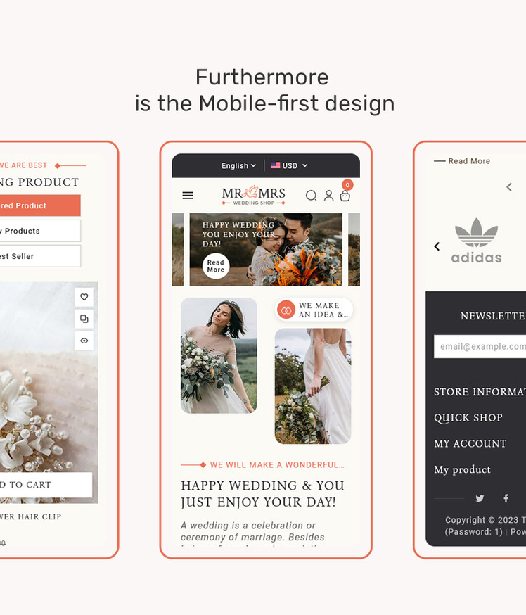 Mr Mrs Crafted Shopify Responsive Theme For Wedding Studio Apparel #369822-7