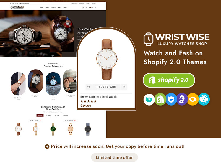 WristWise Watches Accessories Shopify Theme #385252-1