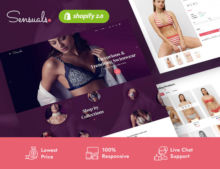 Sensuels A Luxurious Lingerie Store Modern Shopify Online Store #258236-1