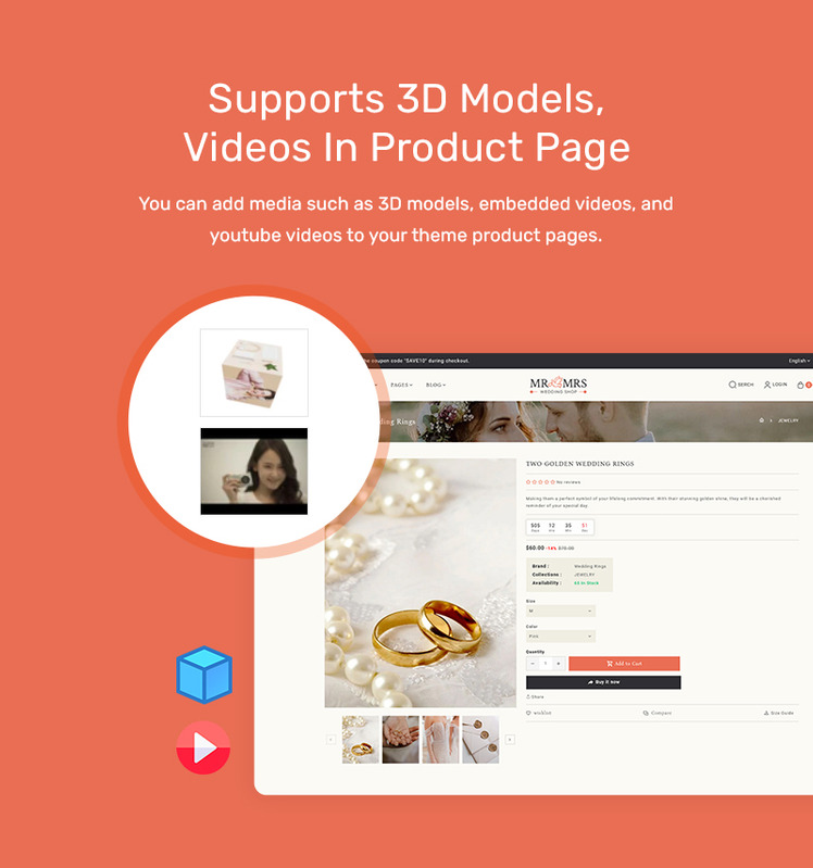 Mr Mrs Crafted Shopify Responsive Theme For Wedding Studio Apparel #369822-14