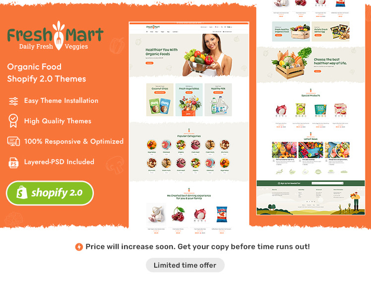 FreshMart Clean Shopify Theme For Farmers Organics Veggie Grocery Supermarkets #379880-1