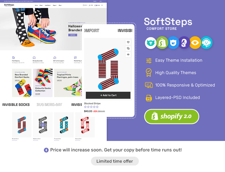 SoftSteps Minimal Shopify theme for Socks Fashion Accessories #373178-1