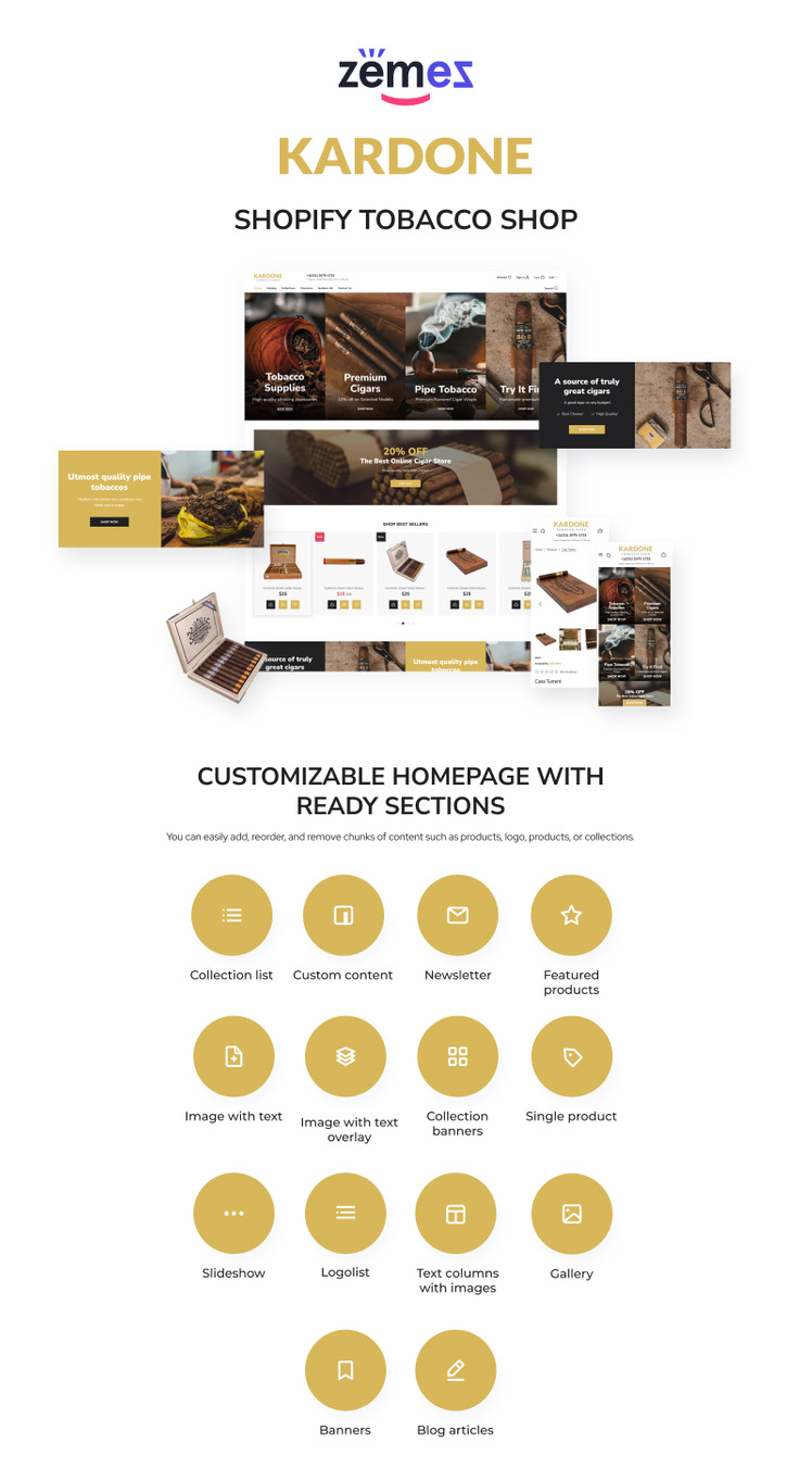 Kardone Tobacco Shop Shopify Theme #200275-1