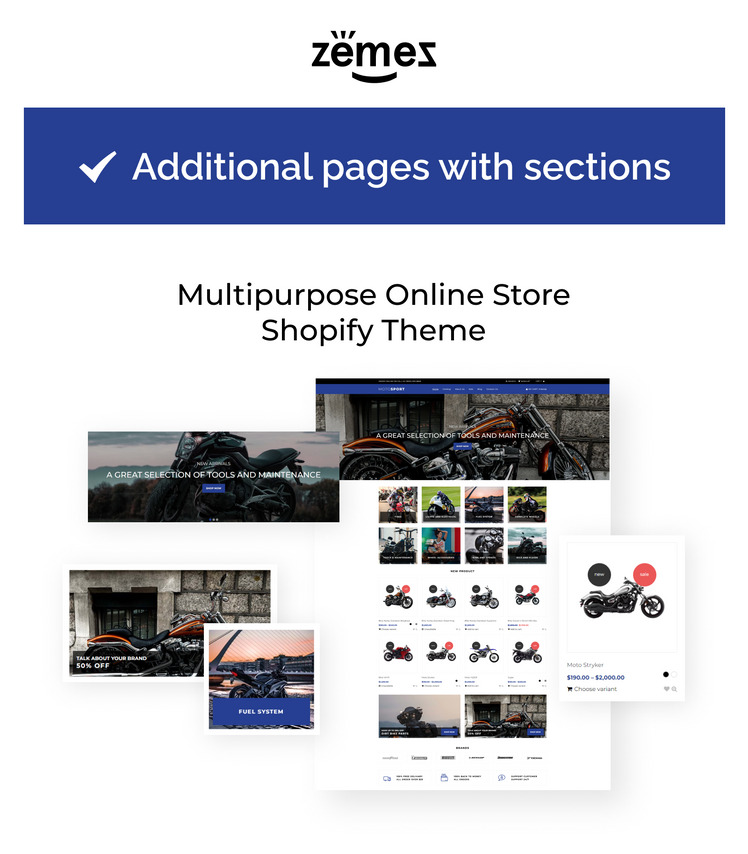 Motosport Responsive eCommerce Shopify Theme #73470-1