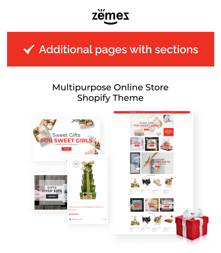 Gift Shop Shopify Theme for eCommerce Website #73425-1