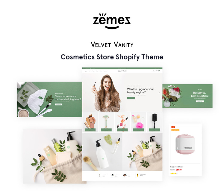Velvet Vanity Cosmetics Store Clean Online Store Shopify Theme #77630-1