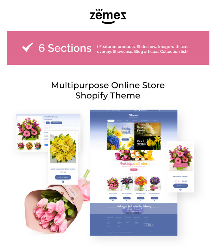Flowers Store Shopify Theme #52090-1