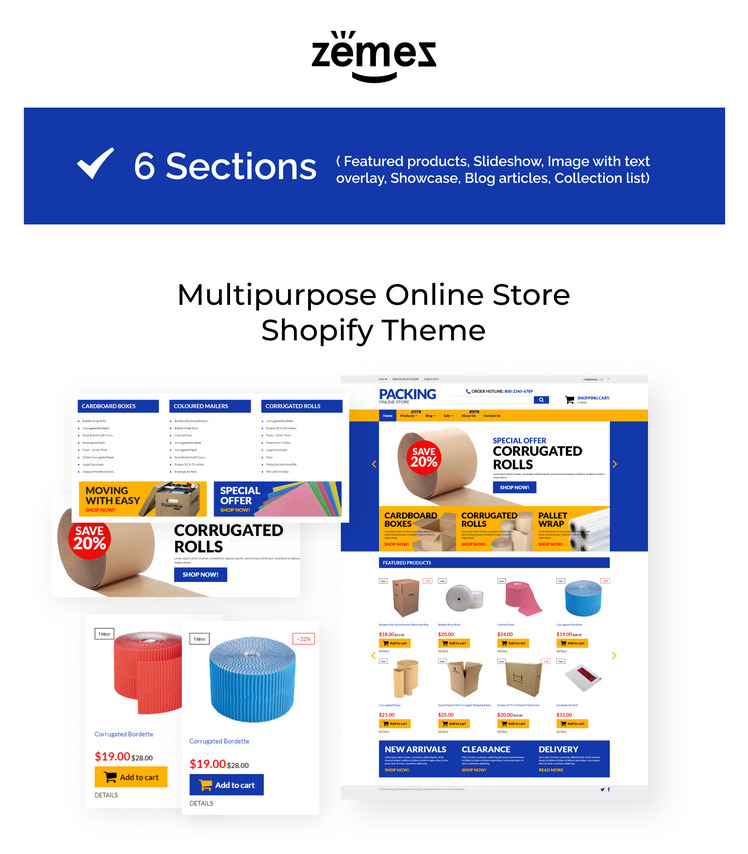 Packaging Responsive Shopify Theme #55071-1