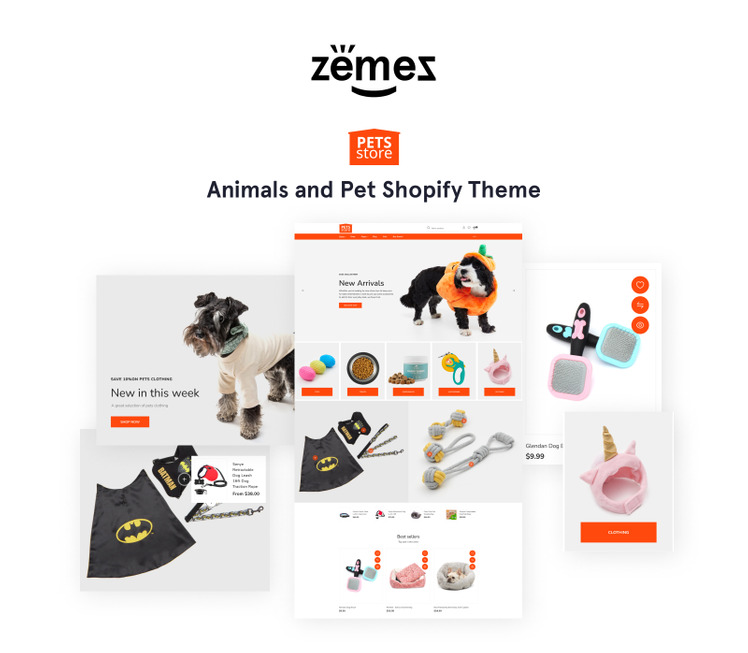 Animals and Pet Shop Responsive Online Store Shopify Theme #54004-1