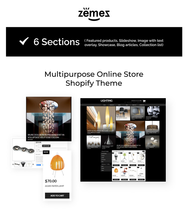Lighting Electricity Store Responsive Shopify Theme #53115-1