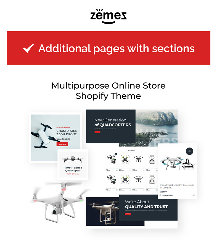 Drone Go pro Store Shopify Theme #74855-1