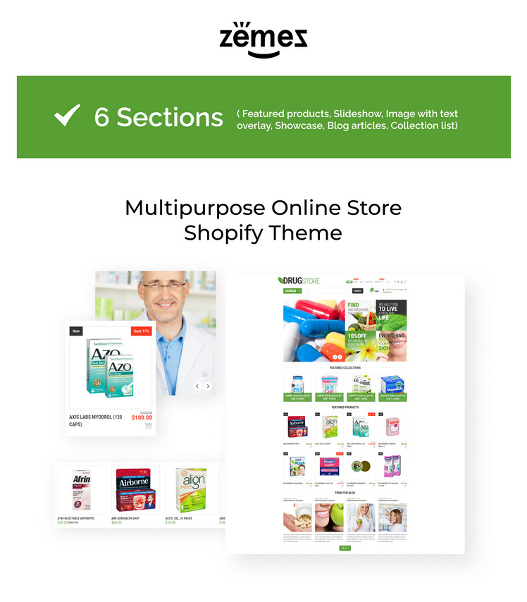 Pharmaceutical Business eCommerce Shopify Theme #53439-1