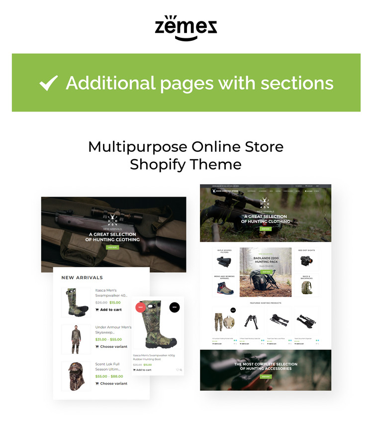 Huge Hunting Hunting Store Shopify Theme #74088-1
