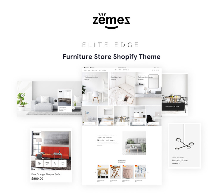 Elite Edge Furniture Store Multipage Clean Online Store Shopify Theme #83972-1