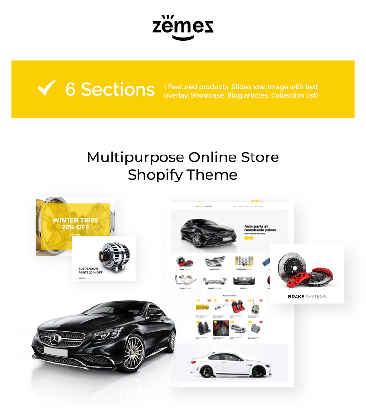 Car Tuning eCommerce Template Shopify Theme #52725-1