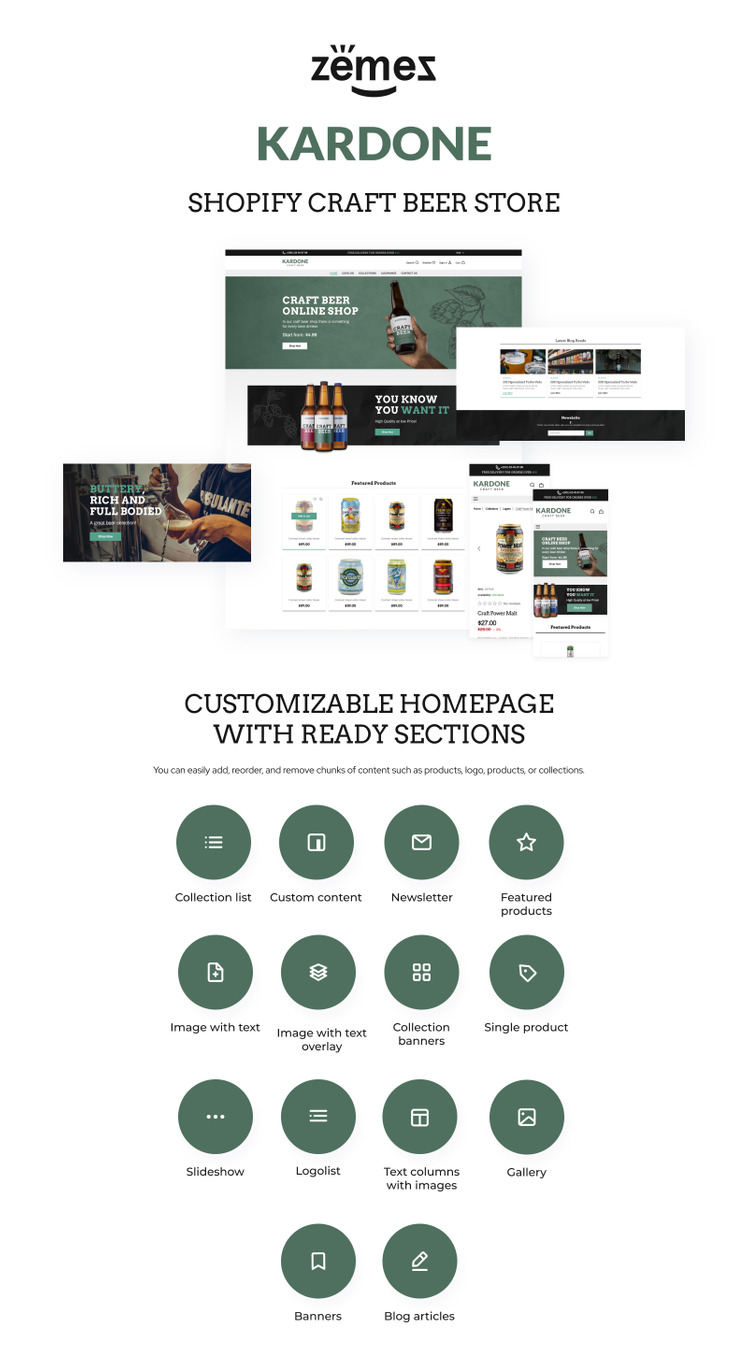 Kardone Craft Beer Brewery Shopify Theme #189940-1