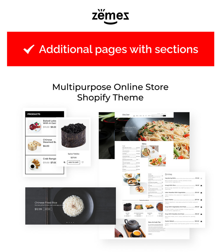China Town Sushi Restaraunt Shopify Theme #68687-1