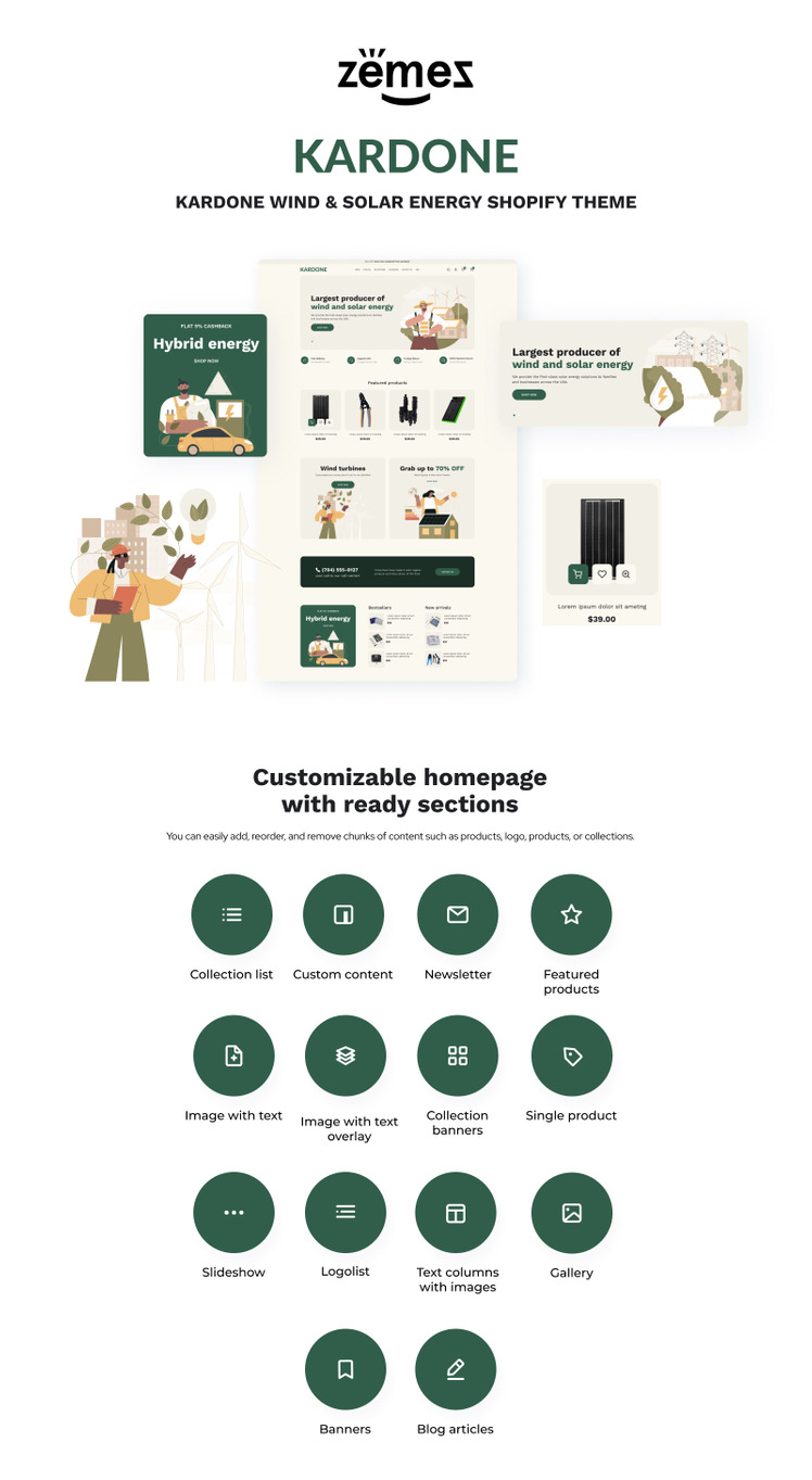 Kardone Wind Solar Energy eCommerce Theme #215453-1