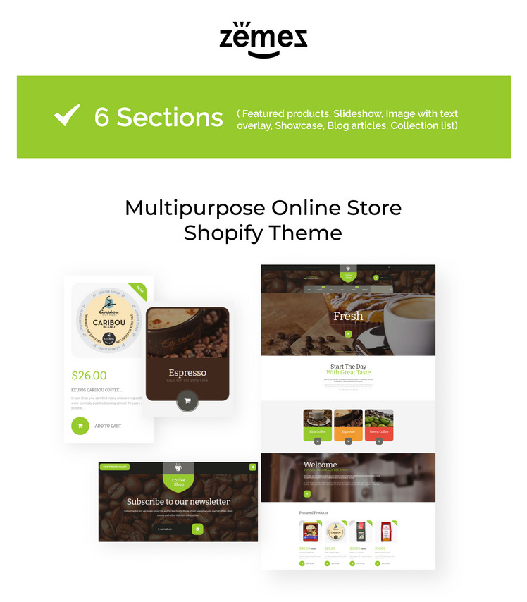 Coffee Store and Barista Shopify Theme #53921-1