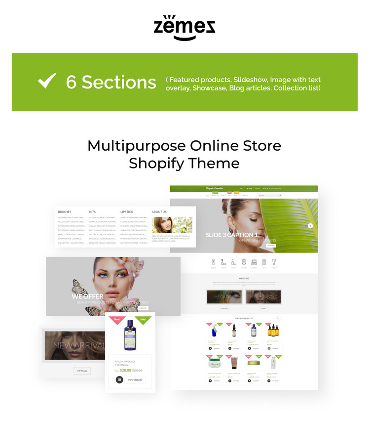 Organic Cosmetics Shopify Theme #55549-1