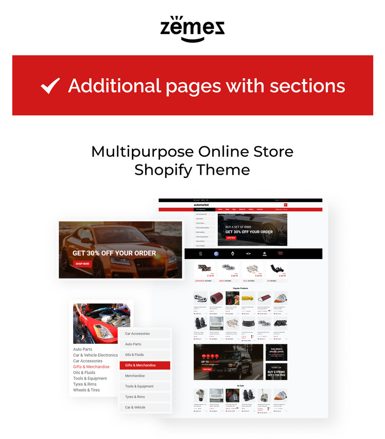 Automarket Strict Car Parts Online Store Shopify Theme #71948-1