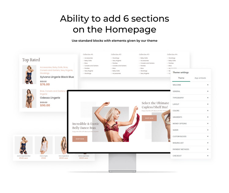 Lingerie eCommerce Responsive Shopify Theme #65125-2
