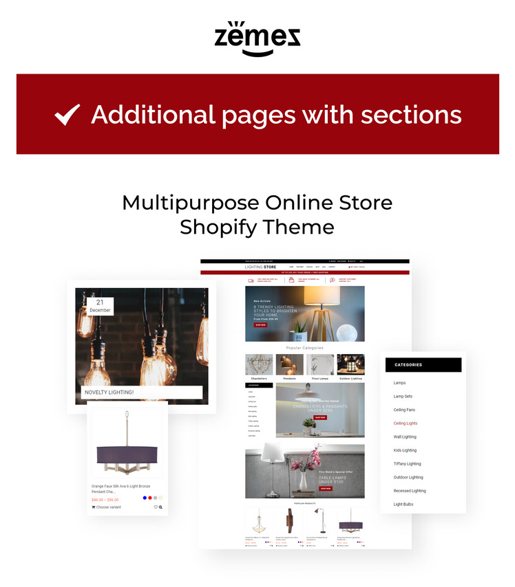 Lighting Store Lighting Responsive Practical Shopify Theme #76484-1
