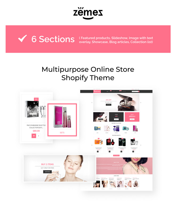 Perfumes Cosmetics eCommerce Shopify Theme #53949-1