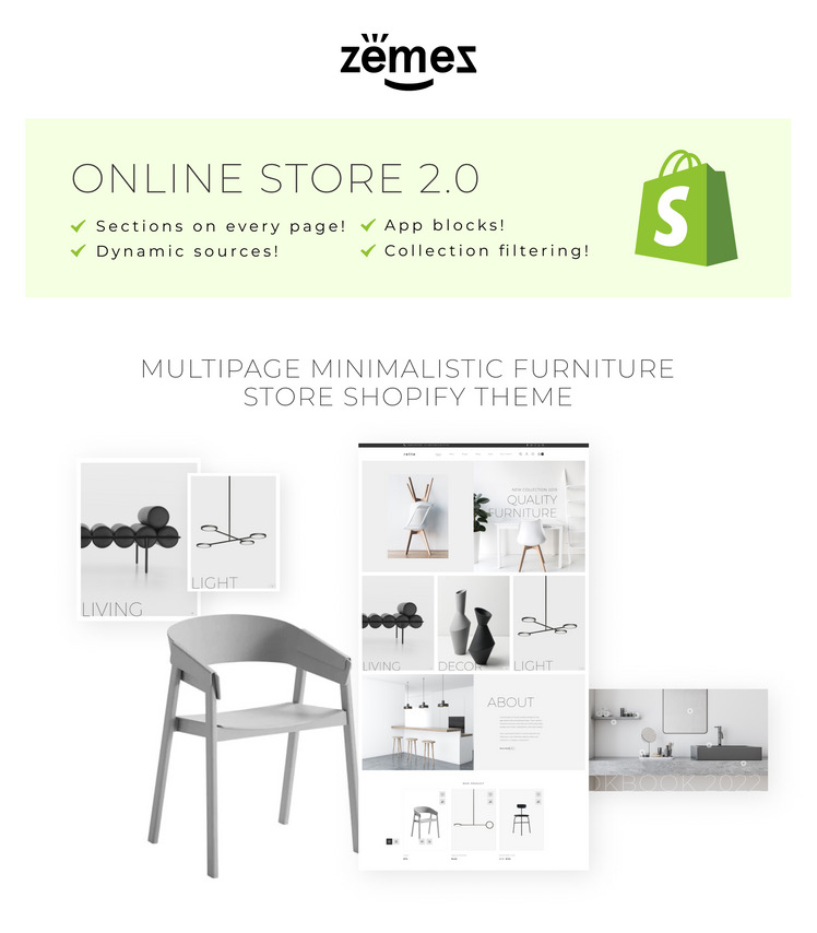 Rette Furniture Multipage Minimalistic Shopify Theme #81892-1