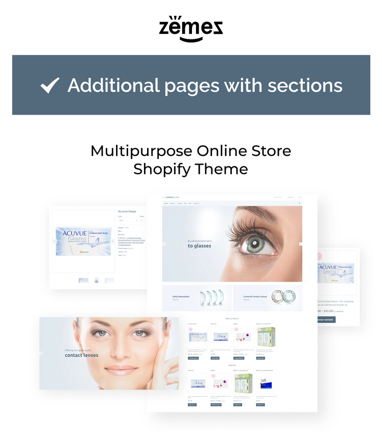Contact Lens Lens Store Shopify Theme #63349-1