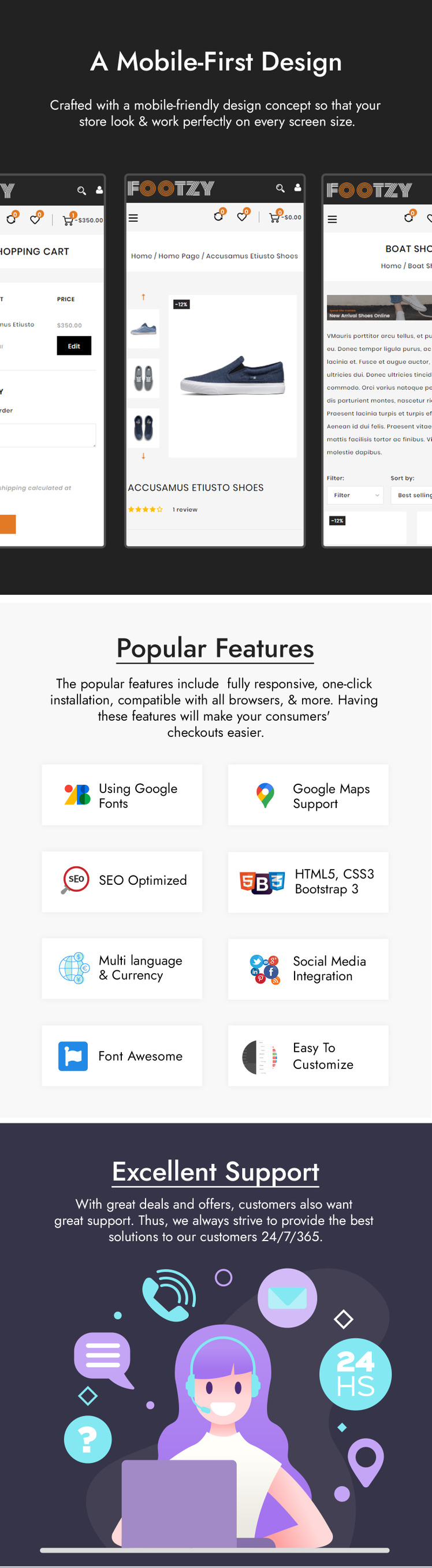 Footzy Shoes Store Shopify Theme #82473-3