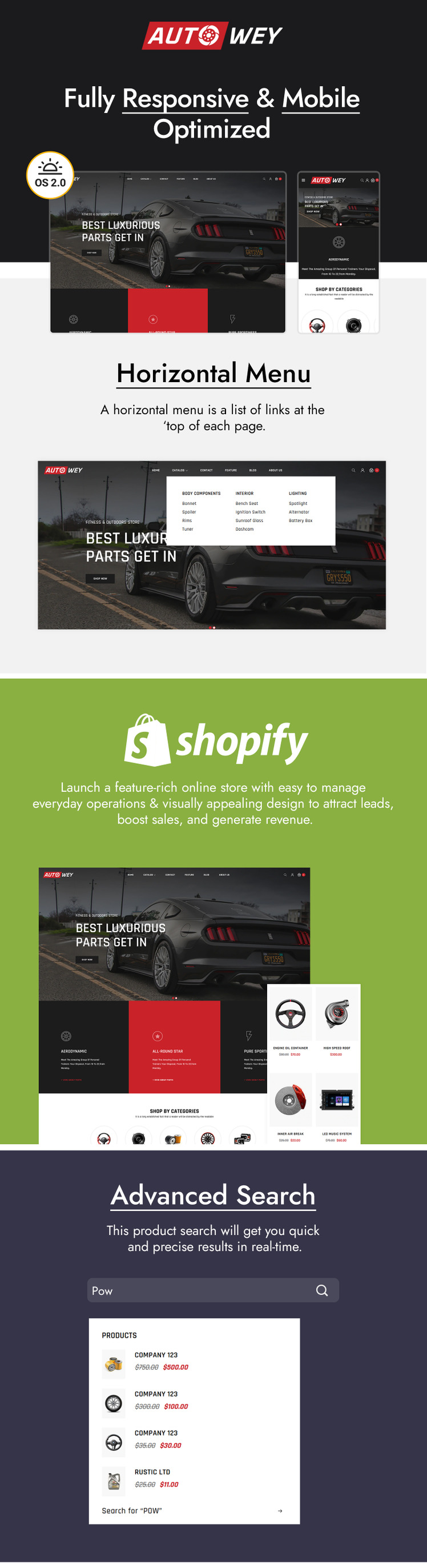 AutoWey Auto Parts Store Shopify Theme #243068-1
