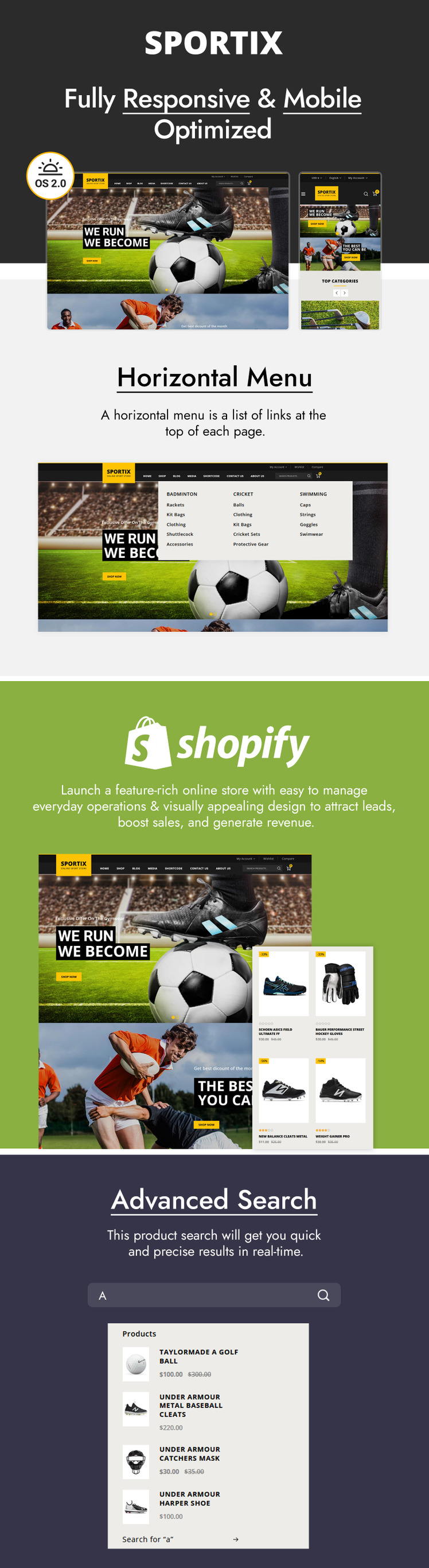 Sportix Sports Store Shopify Theme #220513-1