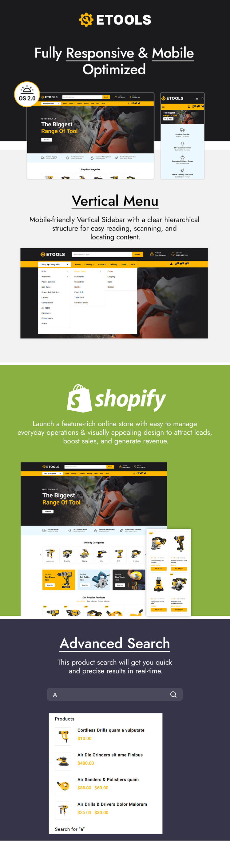 Etools Power and Hand Tools Shopify Theme #207772-1