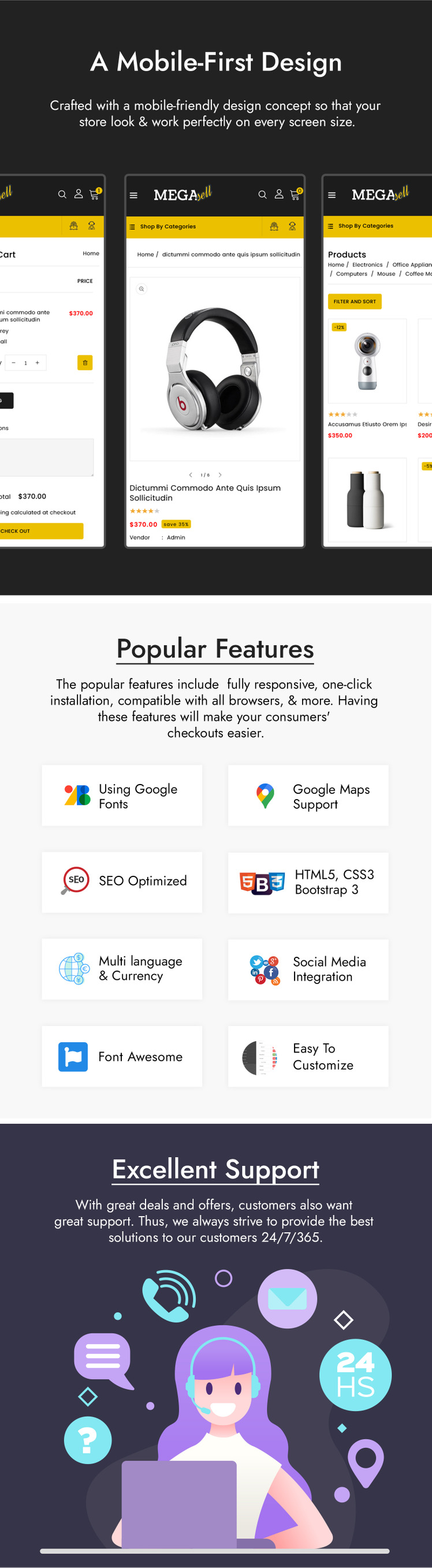 MegaSell Multipurpose Store Shopify Theme #86130-3