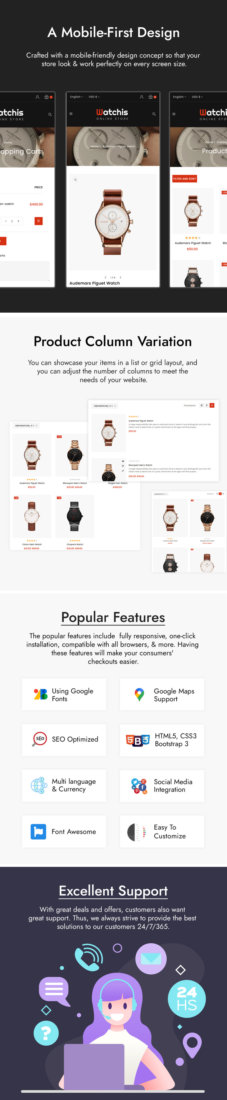 Watchis Watch and Jewelry Store Shopify Theme #255628-3