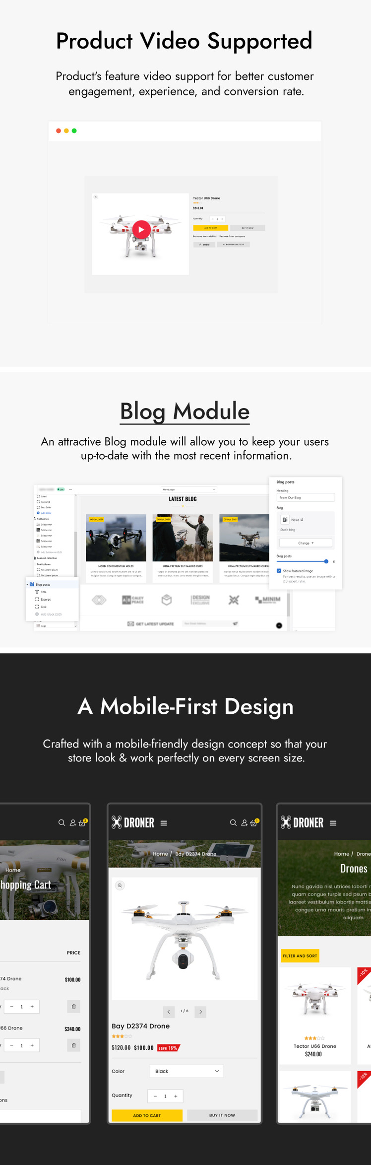 Droner Drone Camera Shopify Theme #216154-3