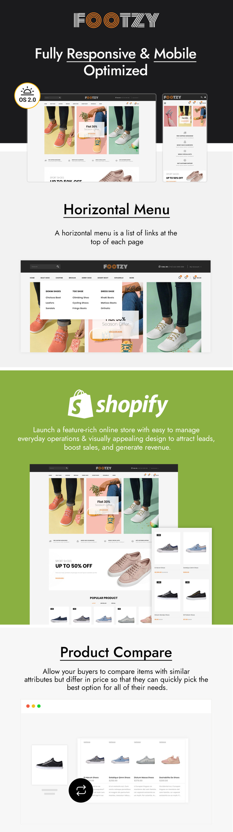 Footzy Shoes Store Shopify Theme #82473-1