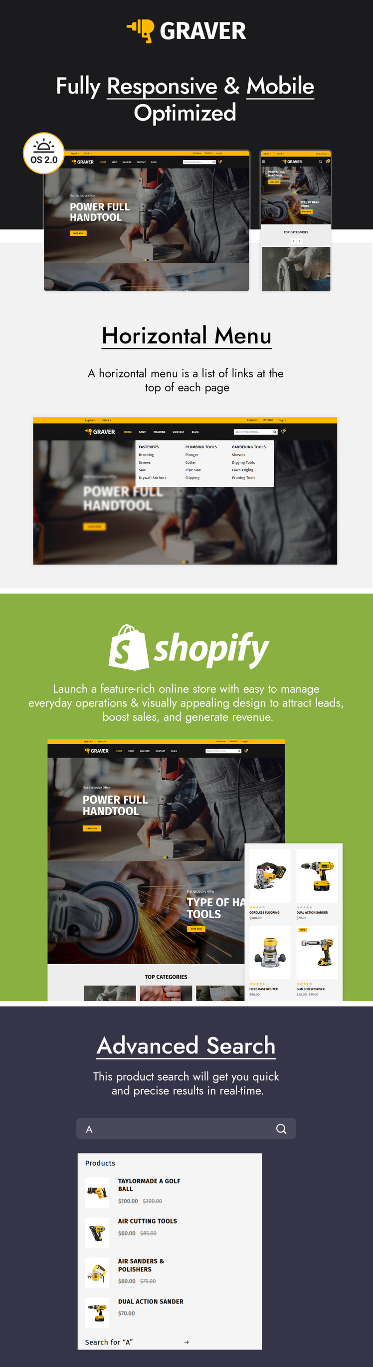 Graver Tools and Equipment Store Shopify Theme #254631-1
