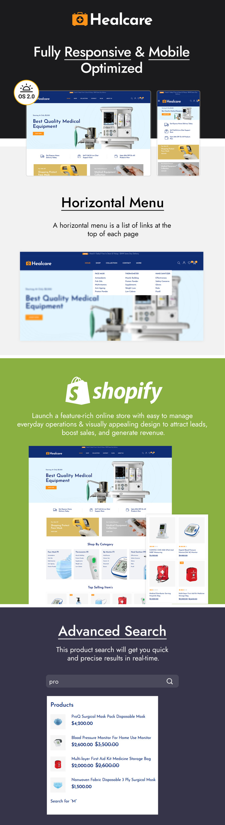 Healcare Healthcare and Medical Store Shopify Theme #254632-1